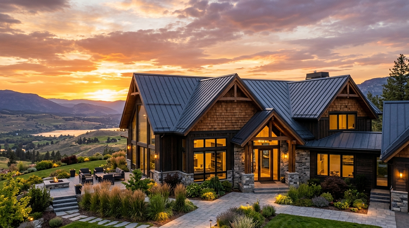 Beautiful house with a new architectural roofing installation
